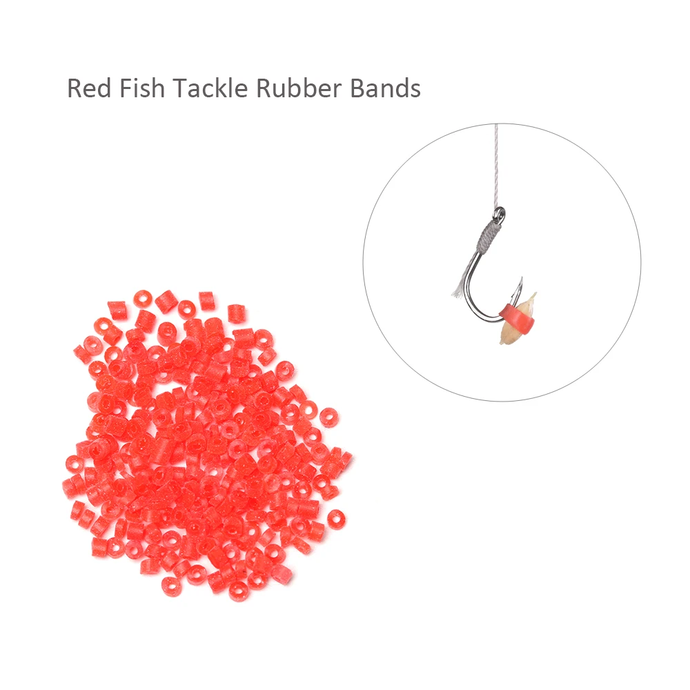 2600Pcs=13Bags Red Fishing Accessories Fish Tackle Rubber Bands For