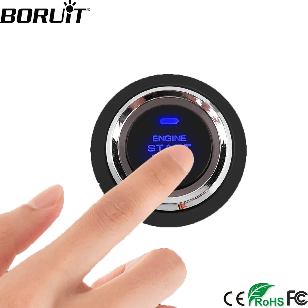 

BORUiT Universal Car Engine Push Start Button RFID Engine Lock Ignition Keyless Entry System Engine Start Stop Immobilizer