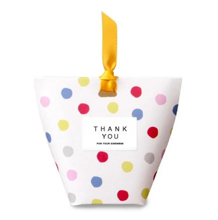 50pcs Colorful Dots pattern flower Candy Box ,paper gift bag,gift wrapping