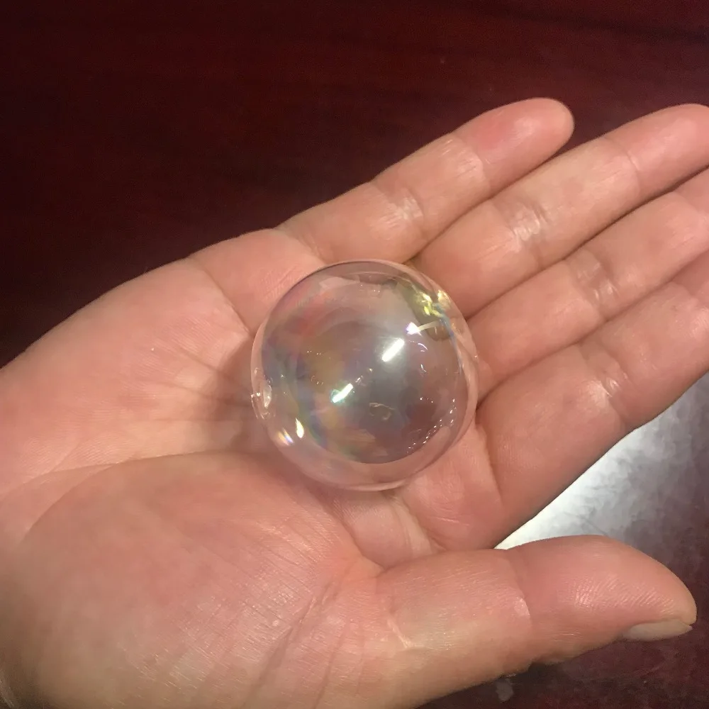 50 шт. 40 мм Rianbow стеклянные шары orb круглый шар с двойным отверстием желаний бутылка кулон ожерелье духи аксессуары-фурнитура ремесло