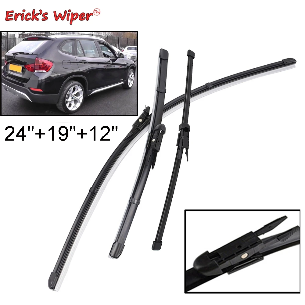 

Erick's Wiper Front Rear Wiper Blades Set For BMW X1 E84 2009 - 2015 Windshield Windscreen Front Rear Window 24"19"12"