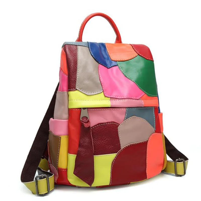 

Backpack Natural Soft Real Leather Backpacks Genuine First Layer Cow Leather Top Layer Cowhide Women Backpack