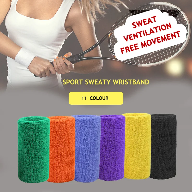 

15*7.5cm Sport Towel Wristband Yoga Tennis Badminton Football Basketball Breathable Soft Cotton Sport Sweat Wrist Support11color