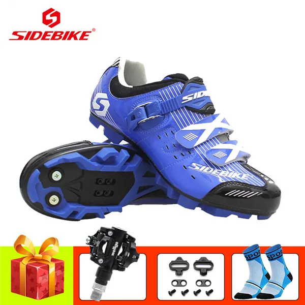SIDEBIKE pro велосипедная обувь для горного велосипеда scarpe ciclismo mtb ультралегкие spd педали для мужчин и женщин спортивные кроссовки суперзвезды - Цвет: B with pedals