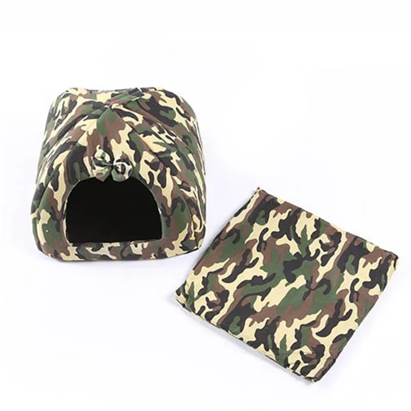 Camouflage Pet Dog Kennel House Foldable Soft Winter Dog Bed Small Dogs Cave Cat House Cute Kennel Comfortable Warmer Nest6