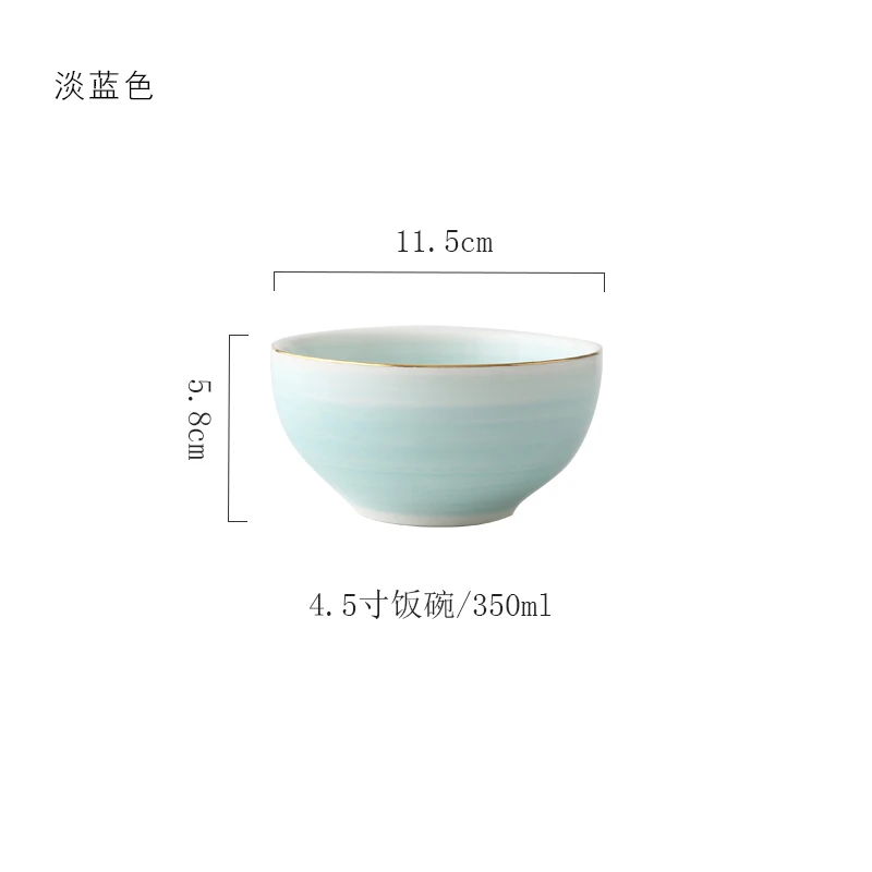 Розовая и синяя Золотая керамическая посуда фарфоровая тарелка кофейная кружка чашка миска чайник блюдо стол элегантные вечерние украшения для ужина набор - Цвет: 4.5inch Blue bowl