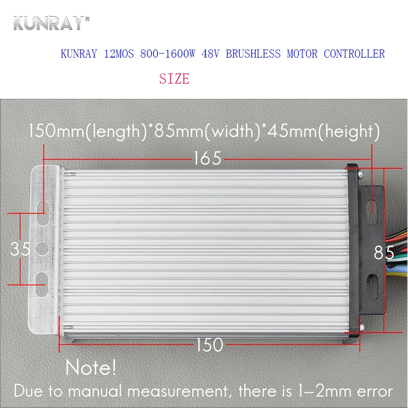 KUNRAY Высокое Качество Бесщеточный Регулятор скорости двигателя 12Mosfet 800 Вт-1600 Вт 48 В постоянного тока электровелосипед скутер аксессуары