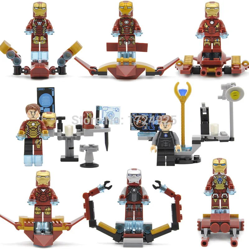 SY 8pcs/lot Iron Man Super Hero 8in1 Ironman Figure Building Blocks Set Model Toys For Children SY624 block-set : image SY 8pcs/lot Iron Man Super Hero 8in1 Ironman Figure Building Blocks Set Model Toys For Children SY624 block-set