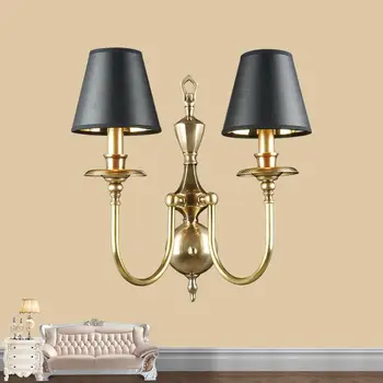 

Patio large Brass Wall sconce Europe led landscape lamp Makeup light lampshade Living Room Copper LED E14 candle lights Arandela