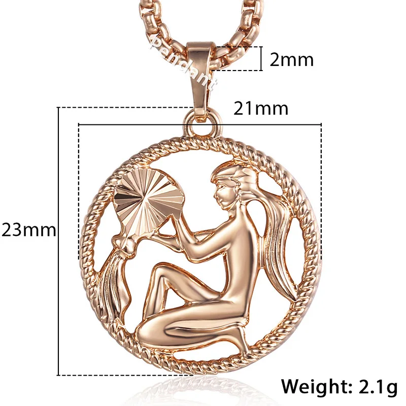 Davieslee ожерелье с подвеской со знаком зодиака для женщин и мужчин, Женское Ожерелье s 12, Созвездие 585, розовая подвеска, позолоченный подарок LGPM21 - Окраска металла: Aquarius GP275