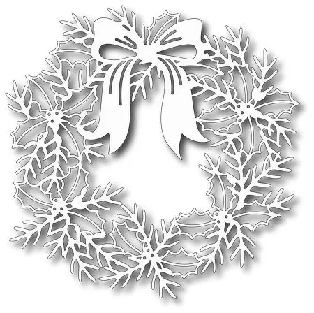 

Swovo Christmas branch and bow Metal Cutting Dies Stitched DIY Scrapbooking Stamps Craft Embossing Making Stencil Template Xmas