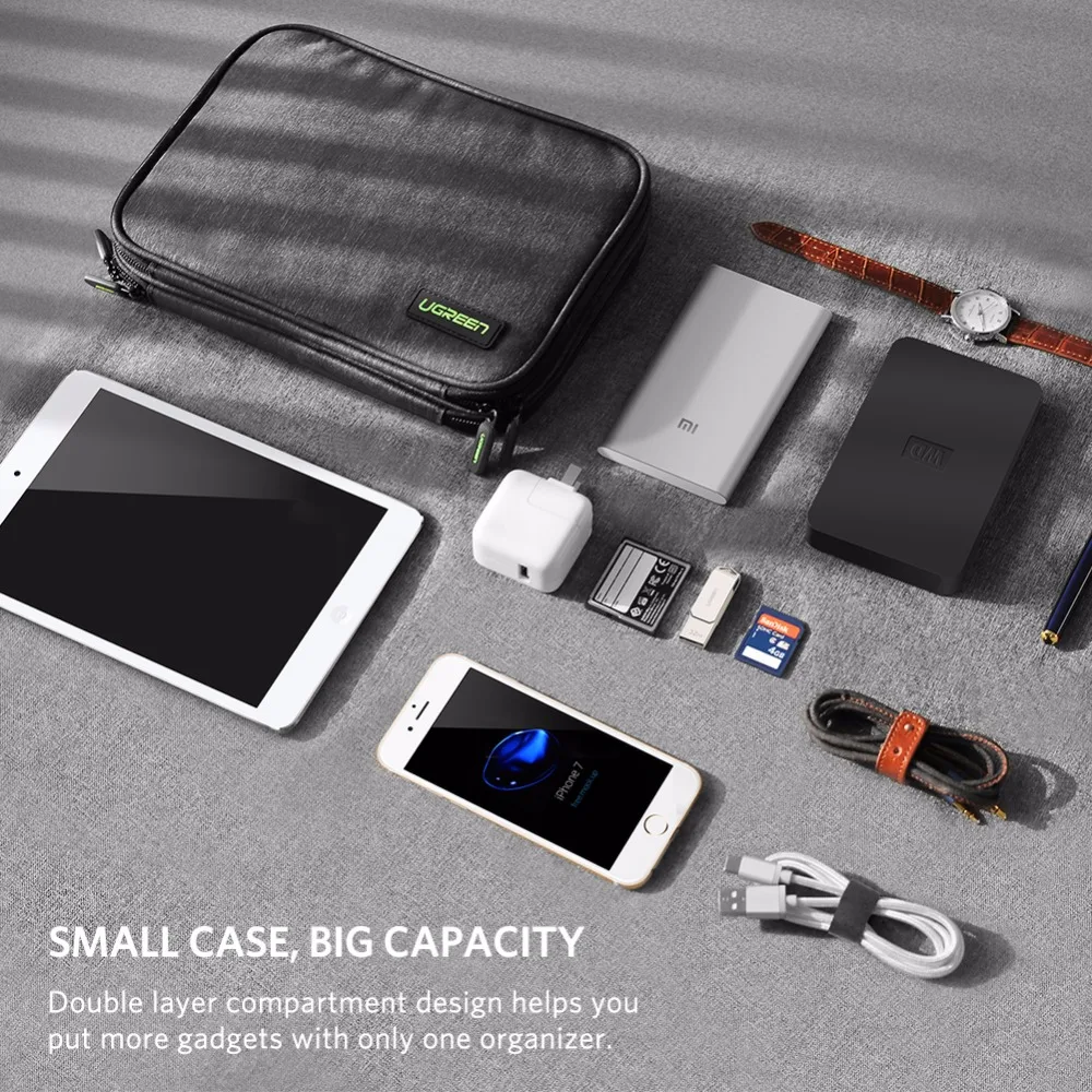 Ugreen Hard Case Power Bank Case Storage Carrying Box for iPad Mini iPhone SSD Bag External Hard Drive Disk Power Bank Case