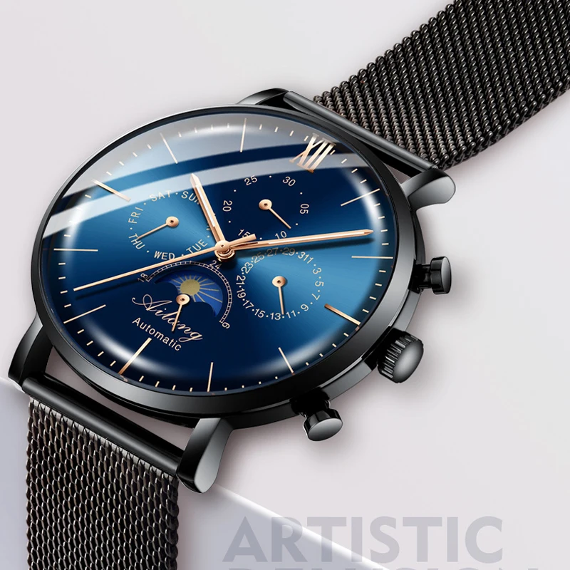 AILANG الأصلي أعلى الفاخرة العلامة التجارية الرجال التلقائي الميكانيكية للماء ووتش ، الغوص ساعة الأزياء الديزل ووتش سويسرا 2019