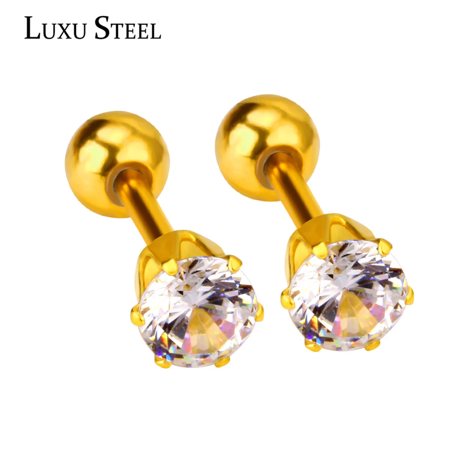 Buy LUXUSTEEL Screw Stud Earring Size 3mm/4mm/5mm