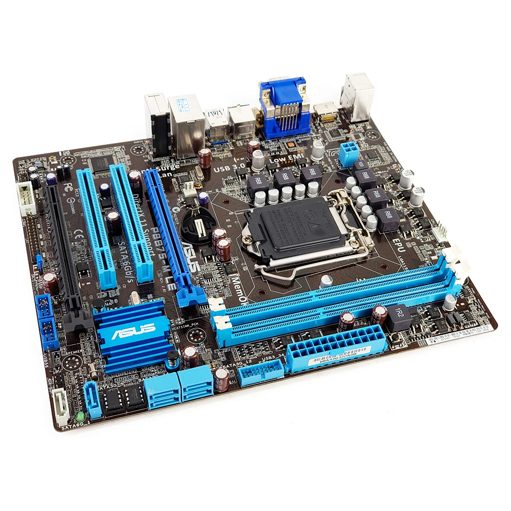 Asus P8B75-M LE настольная материнская плата B75 разъем LGA 1155 для i3 i5 i7 DDR3 16G SATA3 USB3.0 HDMI DVI uATX оригинальная б/у материнская плата