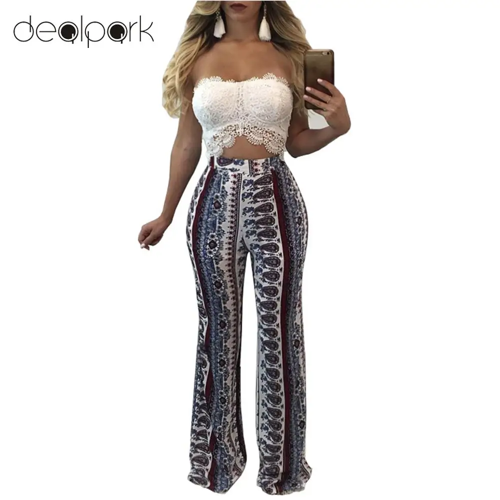 Vintage sweatpants baggy pants Women Floral Print Boho Pants Wide Leg ...