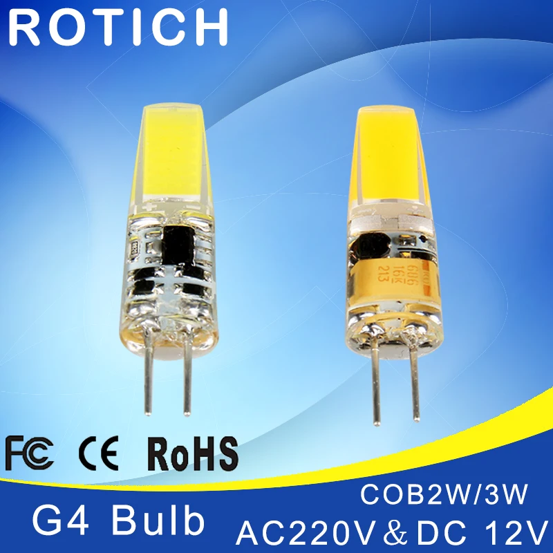 

Mini G4 LED Lamp COB LED Bulb 2-4W DC/AC 12V LED G4 COB Light Dimmable 360 Beam Angle Chandelier Lights Replace Halogen G4 Lamps