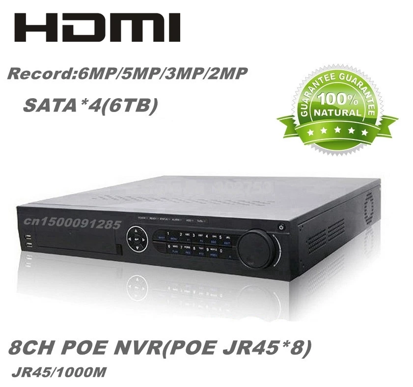 8 road CCTV NVR POE NVR Support POE CCTV NVR/DVR Network Video Recorder