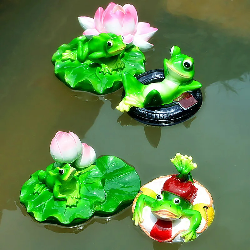 

Cute Resin Pond Floating Frogs Statue Outdoor Garden Decorative Water Frog Sculpture For Home Garden Park Decor Ornament