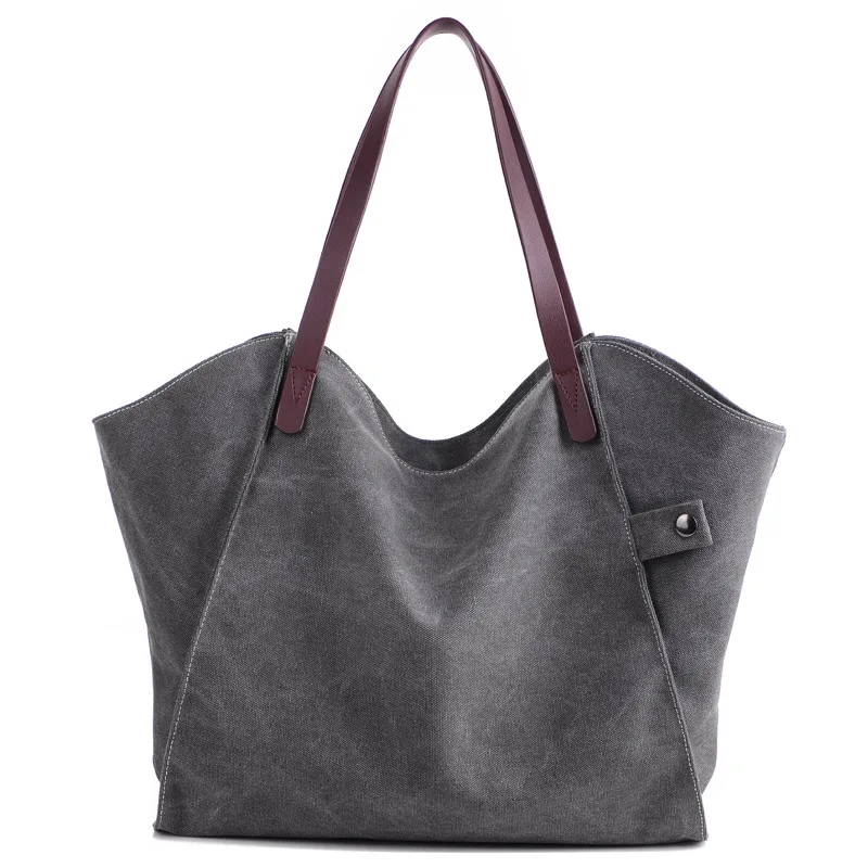 

ETONTECK 2018 New Arrival Canvas Women Shoulder Bag Handbags Casual Ladies Totes Bags Gray Girls Large Capacity Shopping Bag