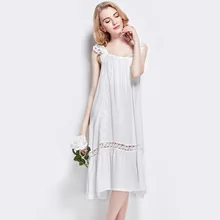 Summer Sleepwear Female Cotton Silk White Sweet Lovely Butterfly knot Lace Big Hem Princess Nightdress L150321 Summer Sleepwear Female Cotton Silk White Sweet Lovely Butterfly knot Lace Big Hem Princess Nightdress L150321