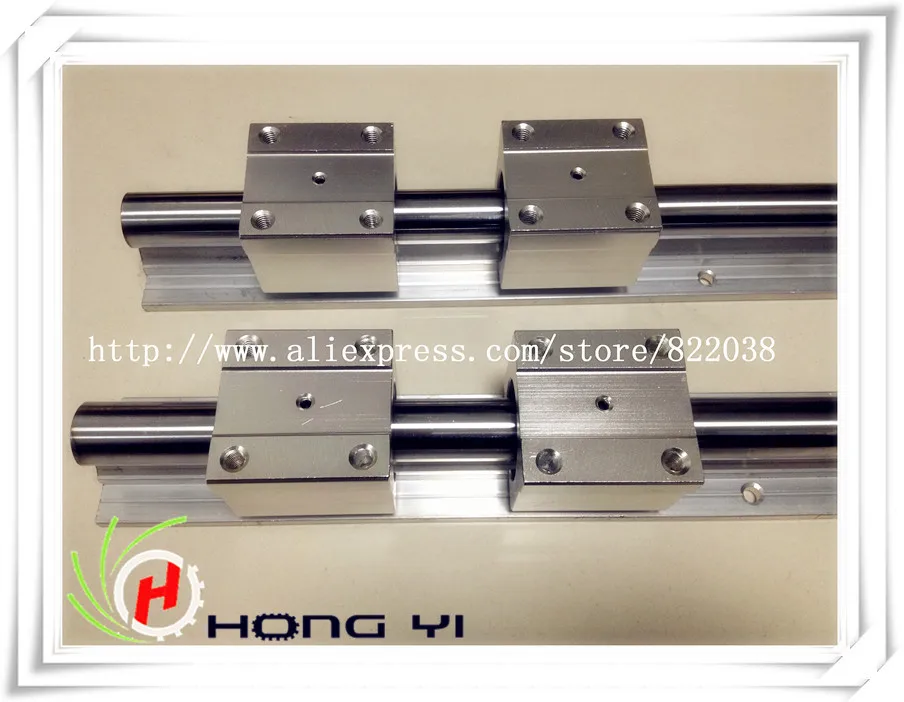 Envío gratuito: 2 unids SBR16 guías lineales L 1000mm soporte lineal de eje de carril + 4 unids SBR16UU rodamiento lineal bloques - 2