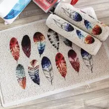 Креативный перьевой ПВХ проволочный коврик для дома домашний дверной коврик нескользящий