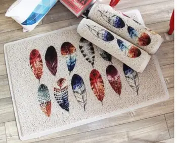 

Creative feather PVC wire ring mat rug indoor household door mat carpet non-slip