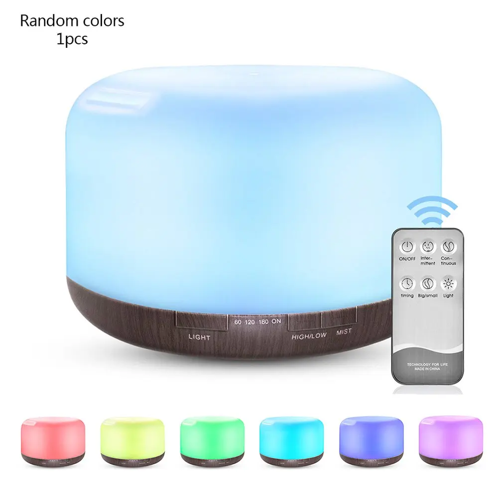 

500ML Quiet Colorful Night Light Home Office Aroma Essential Oil Diffuser Ultrasonic USB Rechargeable Mist Humidifier