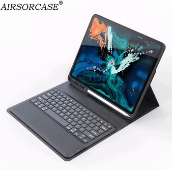 

With Keyboard Wireless Bluetooth Business Tablet Case for Apple iPad Pro 11 2018 Case PU Leather Back Cover Protective Shell K01