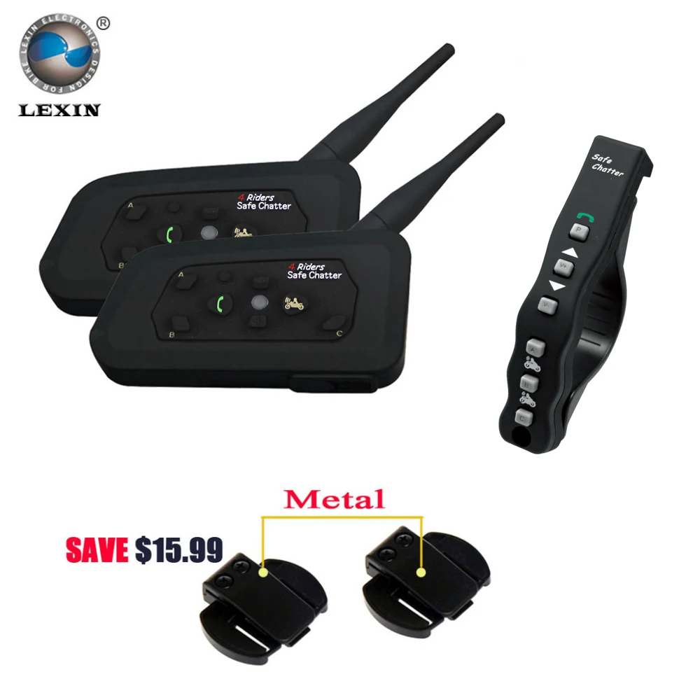 2pcs Lexin A4 Motorcycle Bluetooth Helmet Headset Interphone