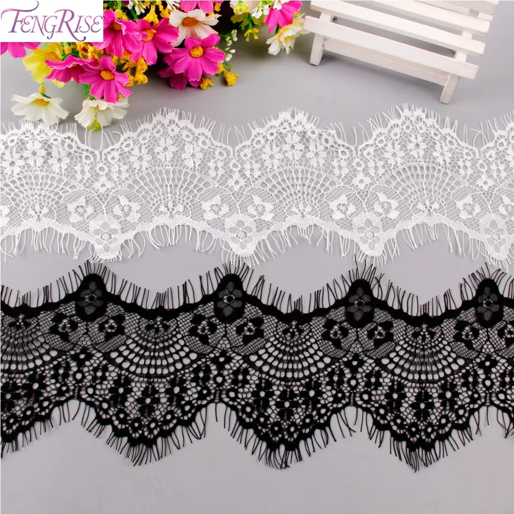 FENGRISE 3 Yards Eyelash Lace Fabric 11cm Wide Braided DIY Decorative