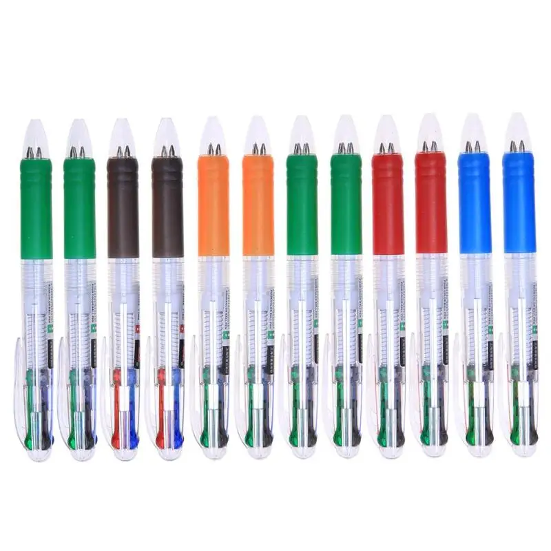 12Pcs 4 Colors Red Blue Black Ball Point Ballpoint Pen For Writing School Office Supplies stationery learning supplie