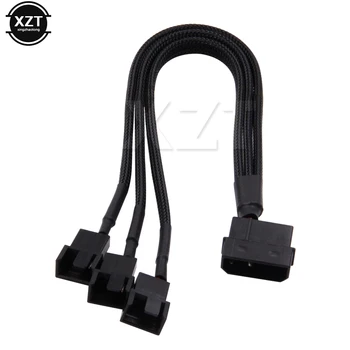

NEW PC Fan Splitter Power Cable 12V 27cm 4pin Molex IDE to 4 Port 3Pin / 4Pin Cooler Cooling Fan Extension Power Cables