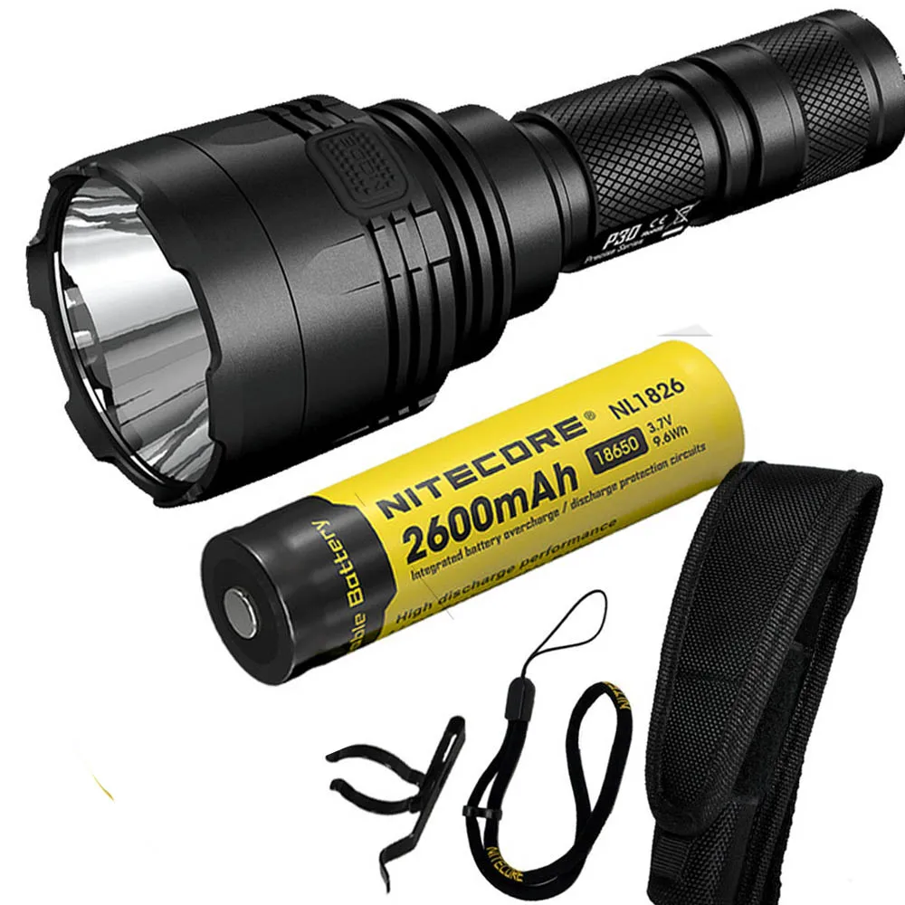 

NITECORE Flashlight P30 CREE XP-L HI V3 LED max.1000LM beam distance 618 meter LED outdoor torch search light + 2600mAh battery