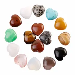 Wholesale16pcs/lot любовь сердце-образный камень ювелирные изделия без отверстия натуральный бисер из драгоценного камня ювелирного изделия
