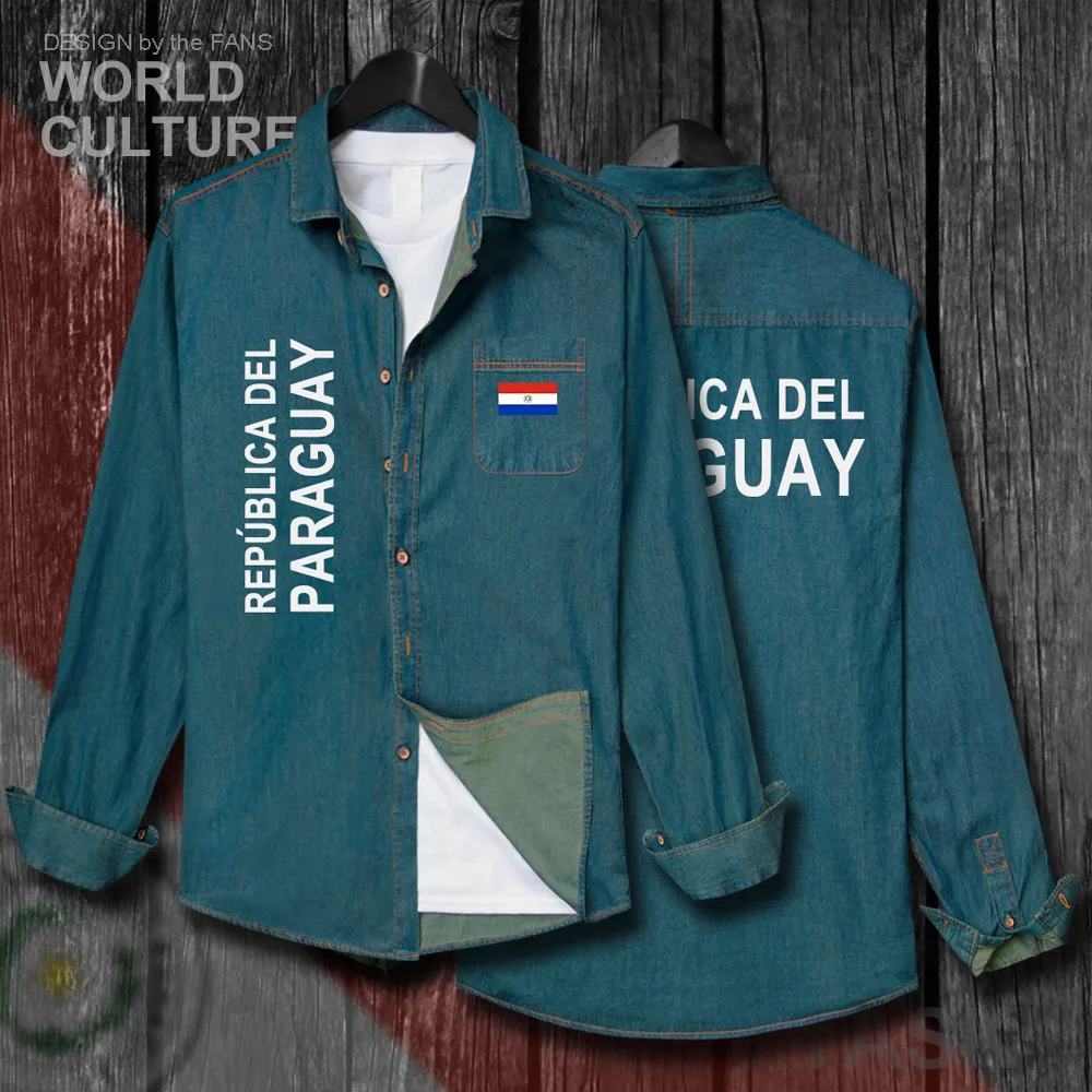 Paraguay PRY Paraguayan Mestizo мужчины комбинезон с декором из флагов осень хлопок с длинным рукавом ковбойская пальто Мода Turn-Down Воротник джинсы
