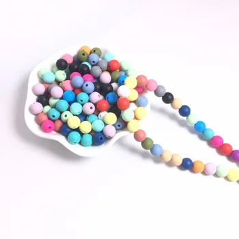 

100pc 12mm Loose Silicone Beads for Teething Necklace baby Candy Baby Beads For chew Teether BPA free Loose Beads teether