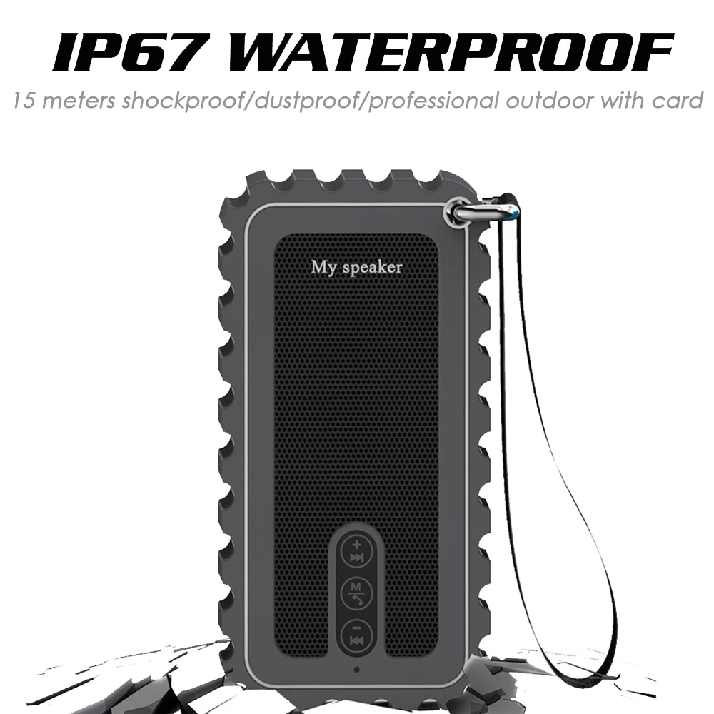 

10W ip67 waterproof bluetooth speaker bluetooth portable dustproof speaker with radio with card outdoor shockproof speaker
