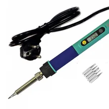 ЕС plug CXG 936d цифровой ЖК дисплей регулируемая температура Электрический паяльник 220 В в Вт 60 Вт+ шт. 5 шт. Утюг советы