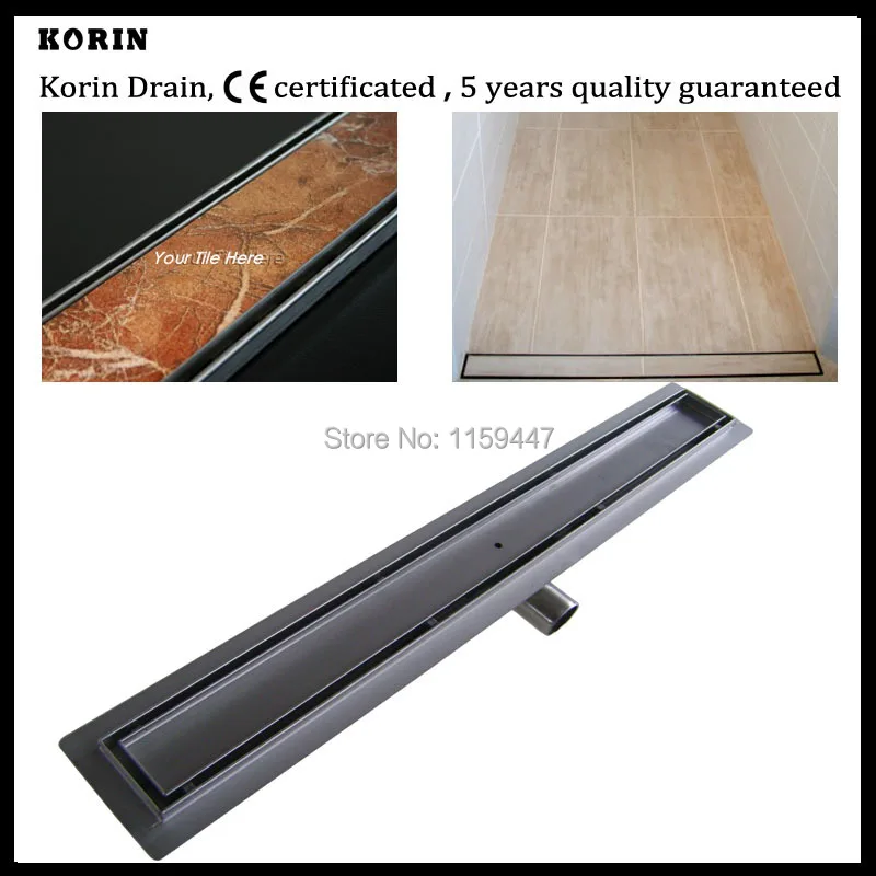 

1000mm "TILE INSERT" Stainless Steel 304 Linear Shower Drain, SHOWER CHANNEL, Floor Waste, Tile Insert Deodorant floor drain