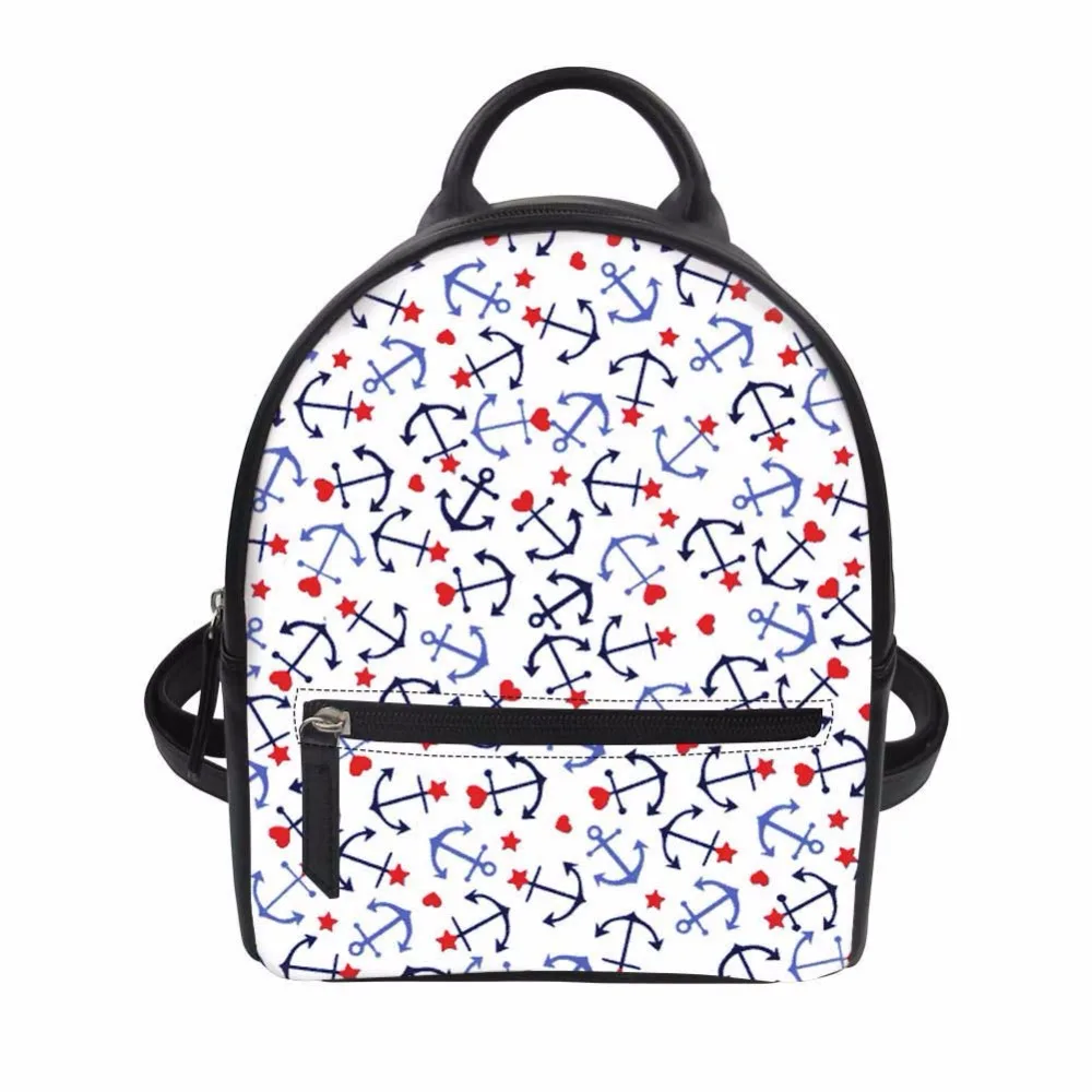 

Noisydesigns Fashion Small Women Backpacks Boat cat Pattern Leather Student Backpack Preppy Girl Personality Schoolbag Rucksacks