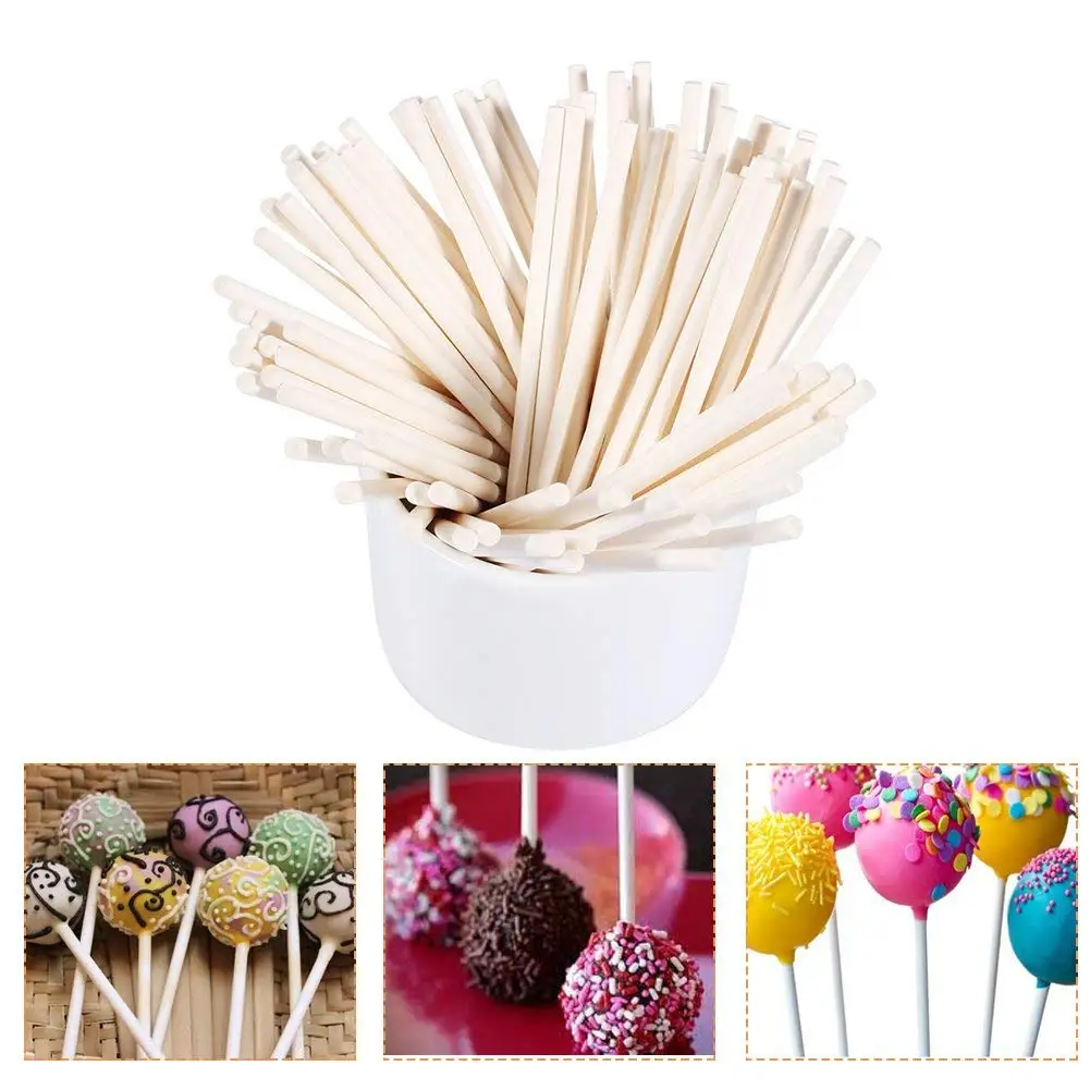 

100 Count Safe Lollipop Sticks 3 3.93 5.9 6 Inch Cake Pop Paper Sticks for Candy Chocolate Sugar DIY Mold Tool