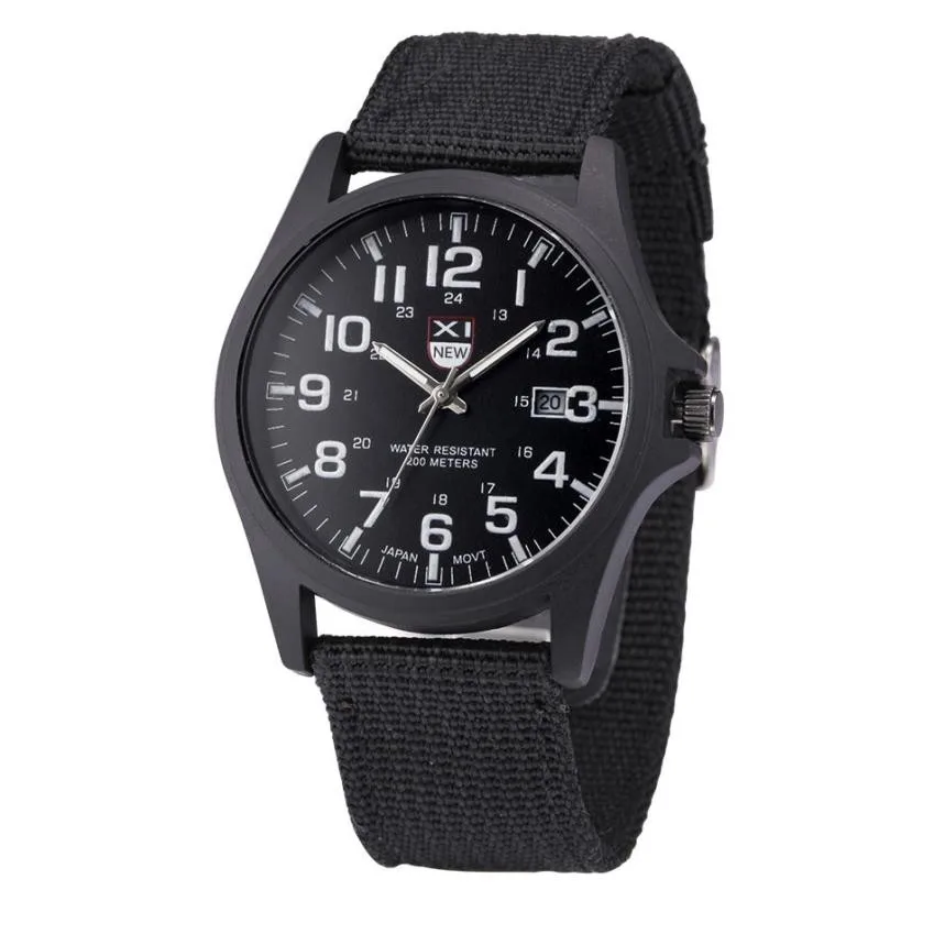 

XINEW Outdoor Big Dial Date Stainless Steel Military Sport Watche Analog Quartz Army Watches Horloges Mannen Wristwatch Mens