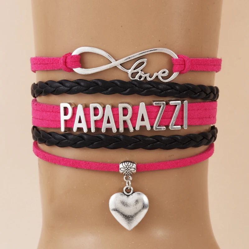Браслет с надписью папарацци Infinity love браслет сердечком кожаный ручной работы
