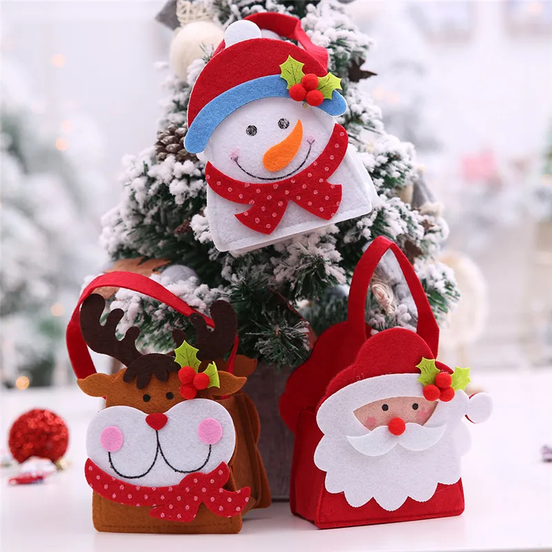 

Christmas Decorations Xmas Snowman Apple Bag Candy Packaging Storage Bag Container Christmas Tree Hanging Decoration