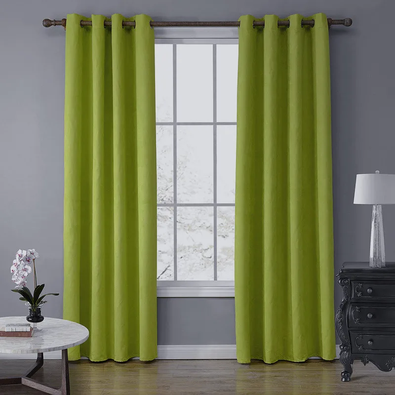 SunnyRain, 1 шт., замша, ткань, зеленый цвет, занавески s для гостиной, полузатемненные занавески для спальни, занавески, верх с ушками, cotinas