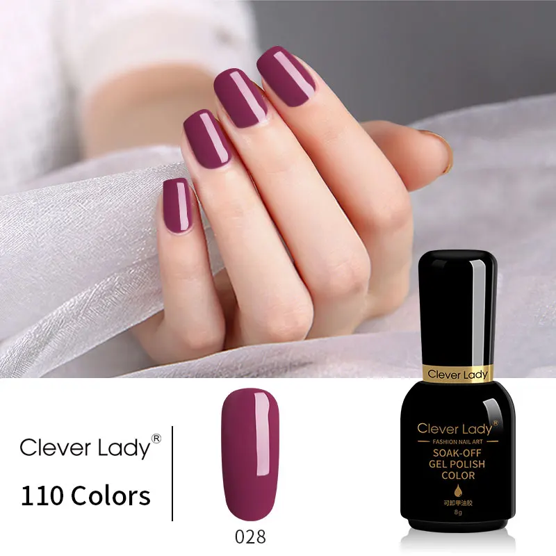 Clever Lady УФ-гель для ногтей светодиодный геллак Esmalte Permanente Гибридный гвоздь гель лак 110 цветов Набор лаков для ногтей смола 8 мл(1 - Цвет: 028