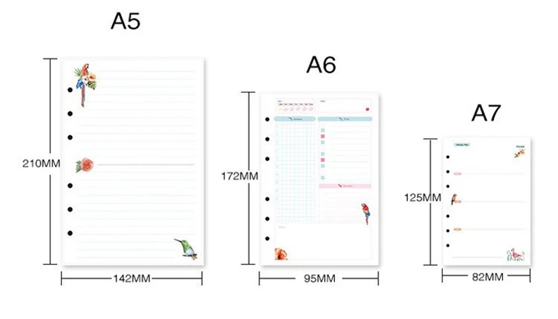 Fromthenon A5A6A7 6 отверстий переплетная записная книжка Заправка для спирального планировщика наполнитель бумаги внутри страницы дневник Еженедельный ежемесячный точечная сетка