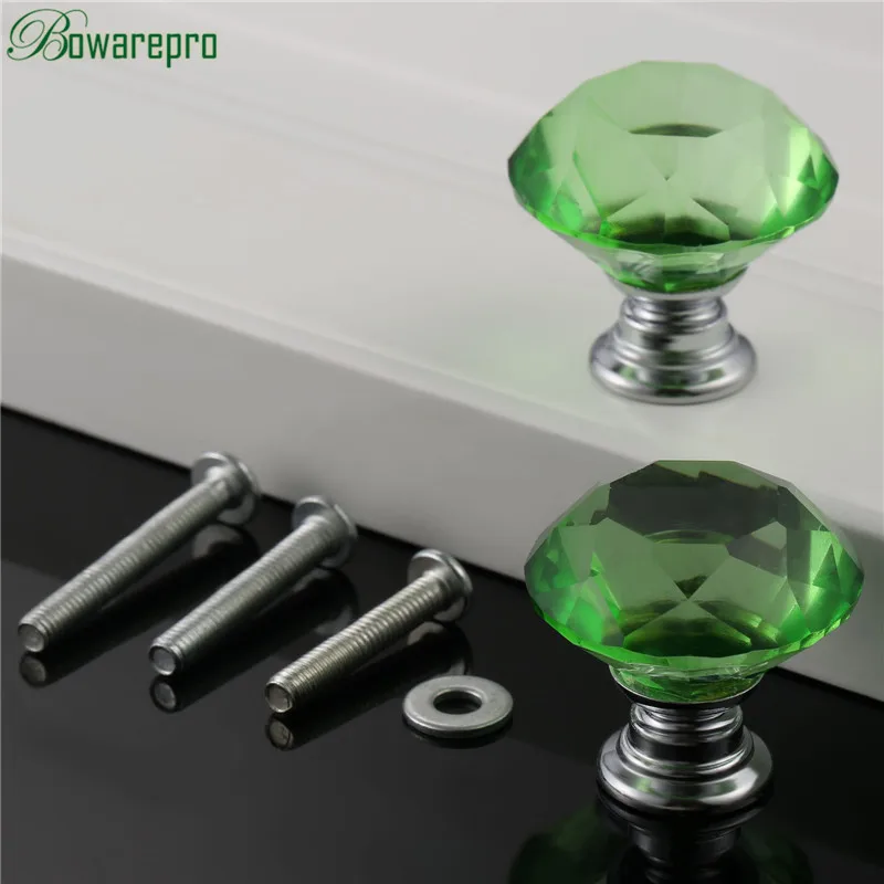 bowarepro 30mm Diamond Crystal Glass kitchen furniture hardware handle